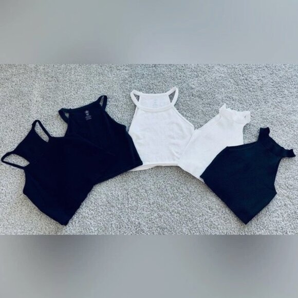AURA Bundle Set of 5 Cropped Athletic Tank Tops - NWOT XS/S - Picture 2 of 12